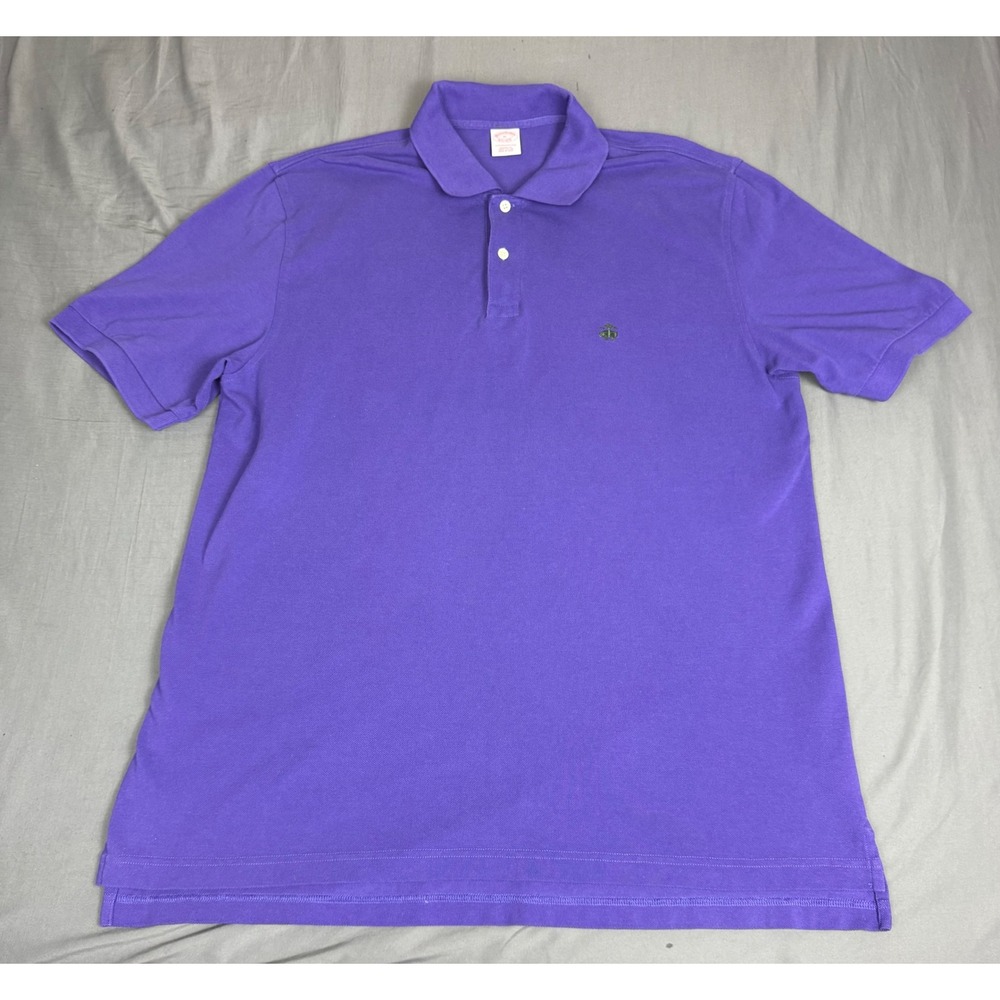 Brooks Brothers Performance Polo Shirt Mens XL Purple Cotton Original Fit Pique